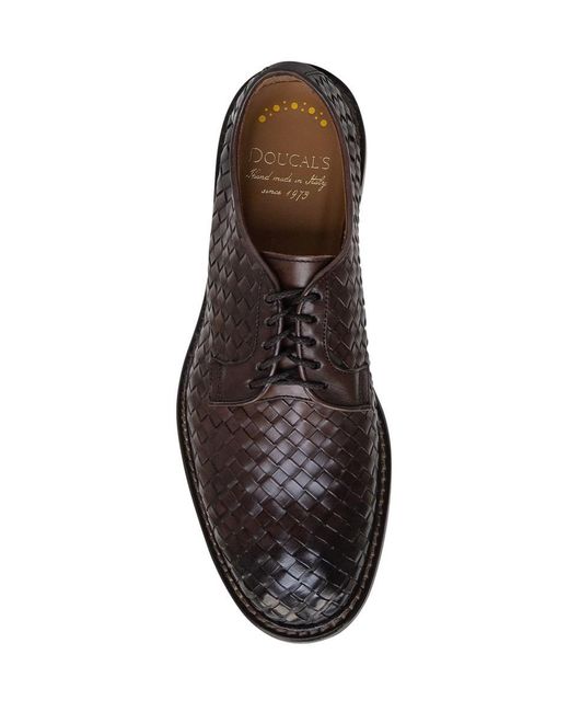 Doucal's White Braided Derby Laced Shoes for men
