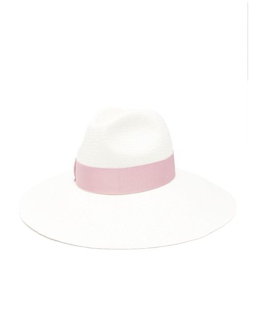Borsalino Pink Sophie Straw Panama Hat