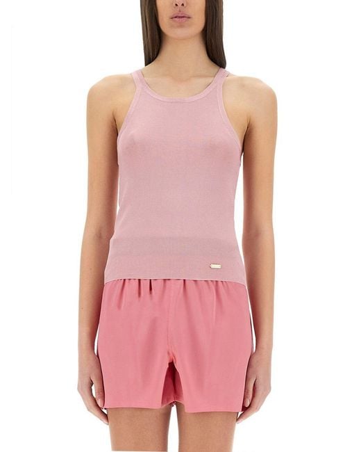 Tom Ford Pink Silk Knit Tank Top