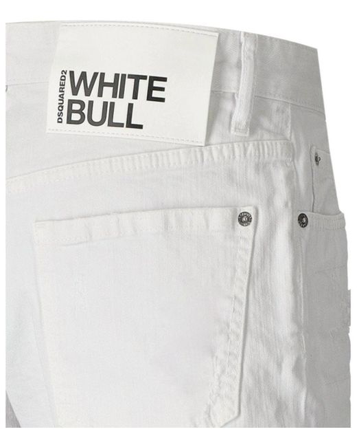 DSquared² White Bull Marine Bermuda Shorts for men