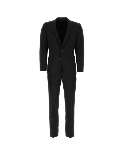 Dolce & Gabbana Black Wool Two Pieces Suit for men