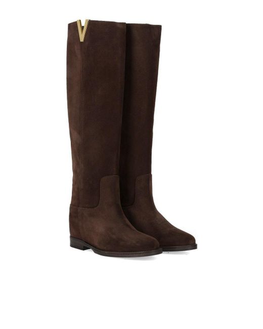 Via Roma 15 Velour Dark Brown Boot