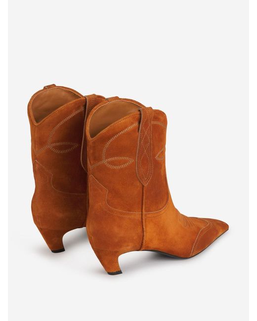 Khaite Brown Suede Leather Dallas Boots
