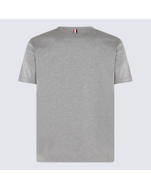 Thom Browne Gray Grey Cotton T-shirt for men