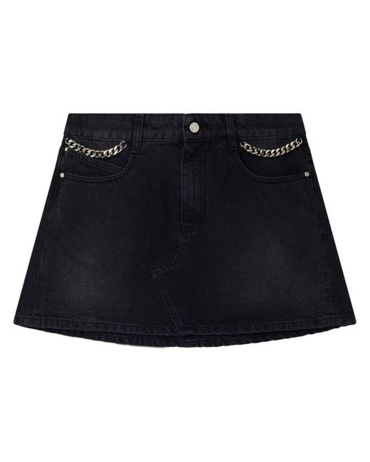 Stella McCartney Black Falabella Denim Mini Skirt