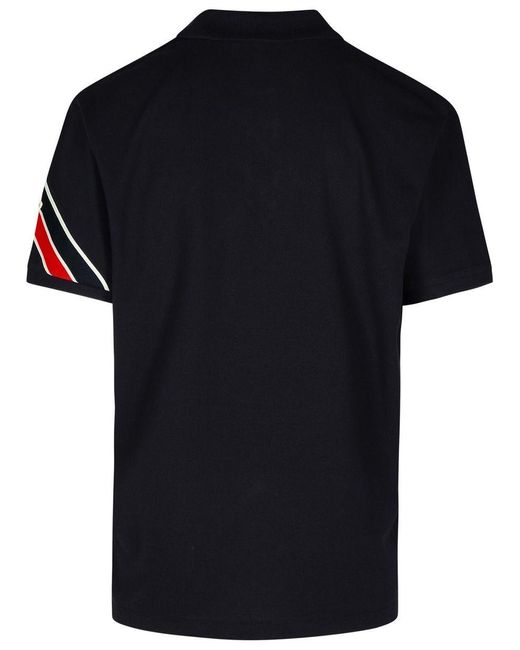 Moncler Black Cotton Polo Shirt for men