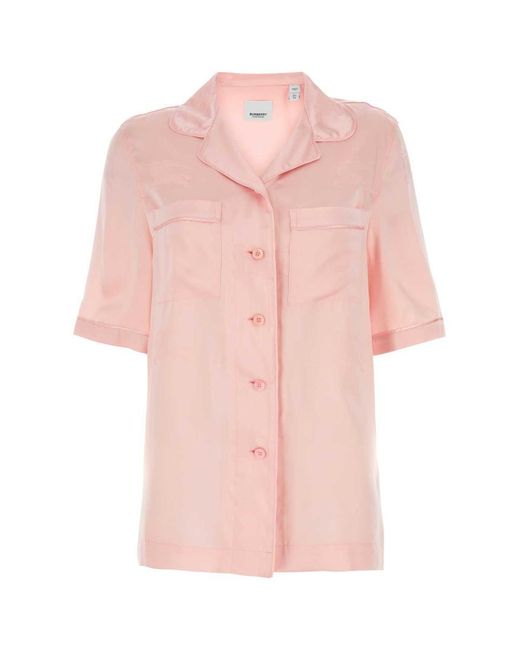 Burberry Pastel Pink Satin Shirt