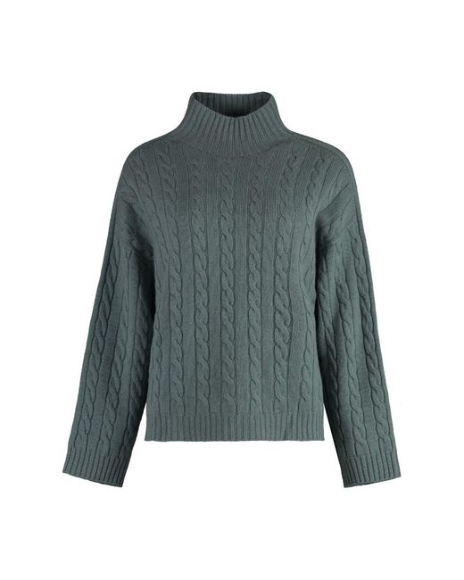 Peserico Green Wool Blend Turtleneck Sweater