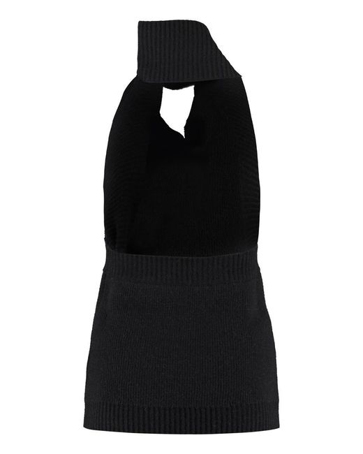 Bottega Veneta Black Knitted One-shoulder Top