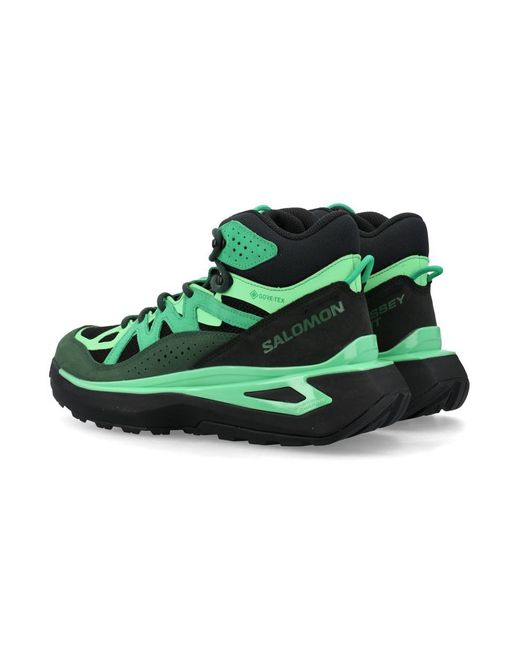 Salomon Green Odyssey Elmt Mid Gore-Tex Sportstyle Shoes for men