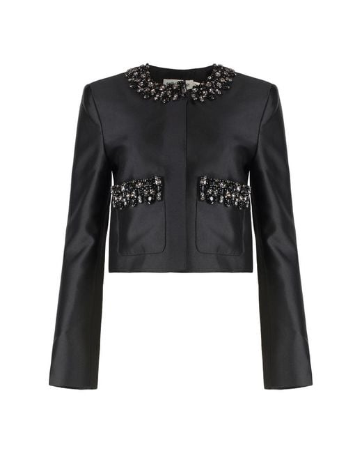 Self-Portrait Black Taffeta Jacket
