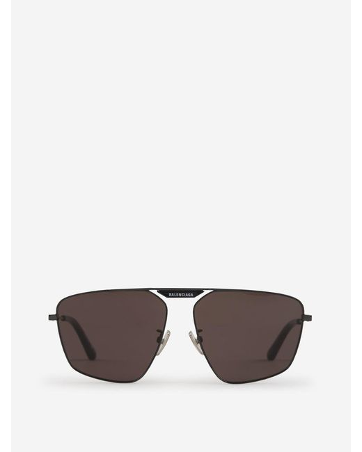 Balenciaga Gray Aviator Sunglasses for men