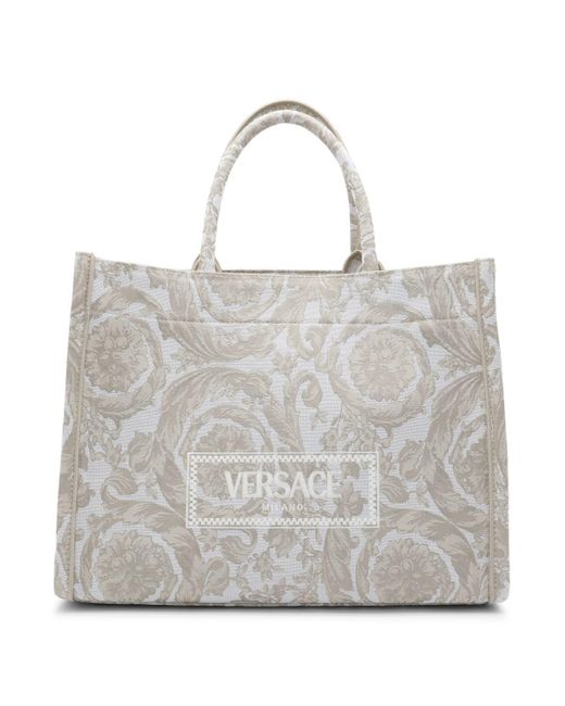 Versace Metallic Two-Tone Fabric Bag