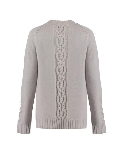 Max Mara Gray Ginny Wool-blend Crew-neck Sweater
