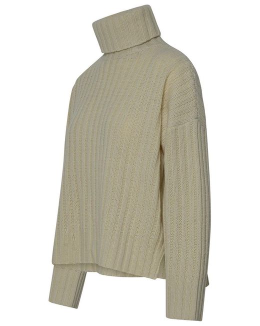 360cashmere Green 'angelica' Turtleneck Sweater In Ivory Cashmere Blend