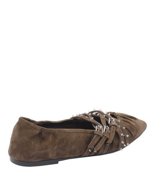 Ash Brown Flat Shoes
