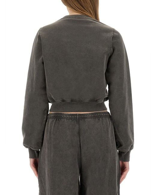 Alexander Wang Gray Shrunken Snap" Cardigan
