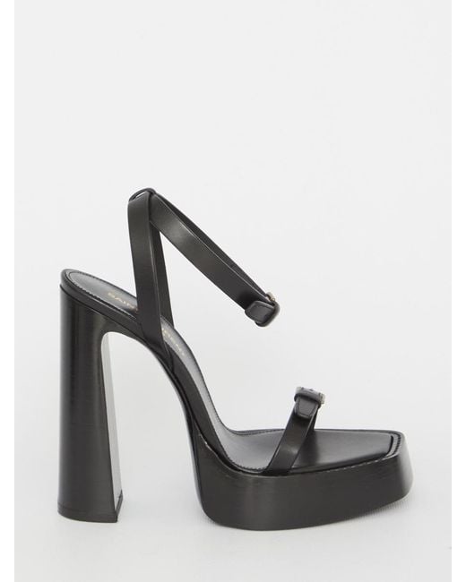Saint Laurent White Platz Platform Sandals