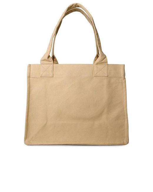 Ganni Natural 'easy' Cream Recycled Cotton Shopping Bag