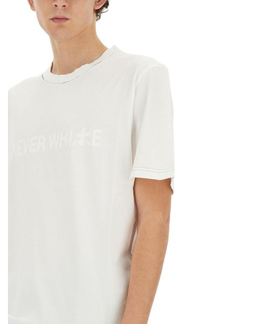 Premiata White "Never" T-Shirt for men