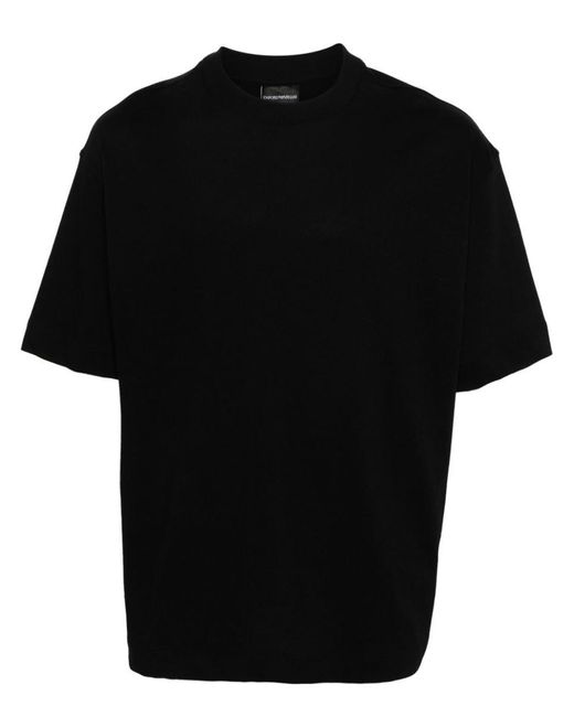 Emporio Armani Black Logo Cotton T-Shirt for men