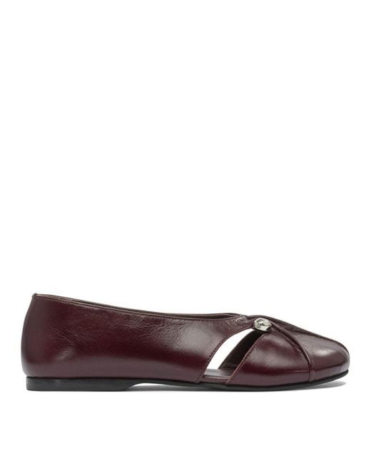 Alohas Brown Ravena Rift Burgundy Leather Ballet Flats