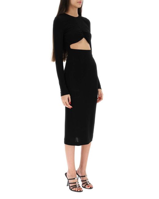 DSquared² Black 'peekaboo' Jersey Midi Dress