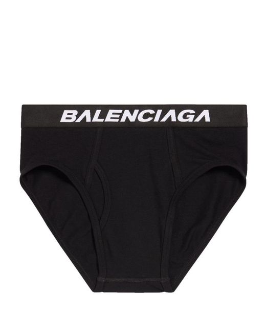 Balenciaga Black Racer Logo-waistband Briefs for men