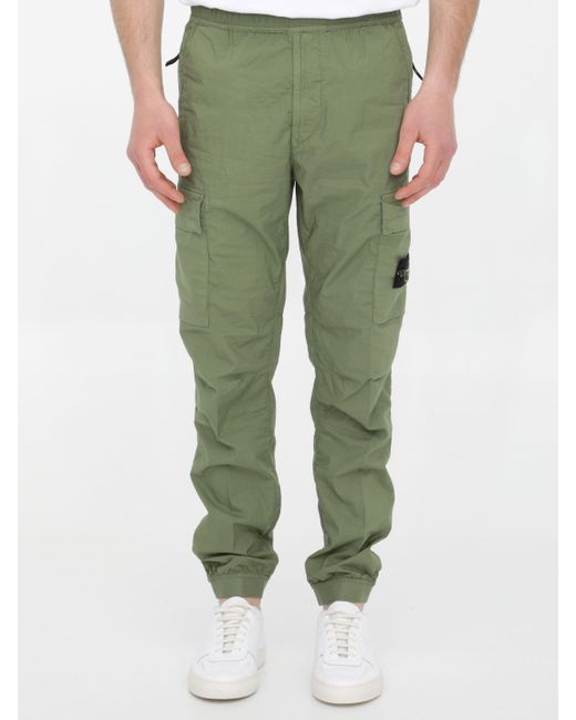 Stone Island Cotton Military Green Cargo Pants for Men Lyst Australia