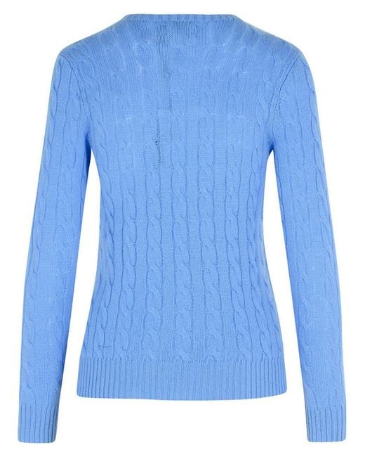 Polo Ralph Lauren Blue Light Cashmere Blend Sweater