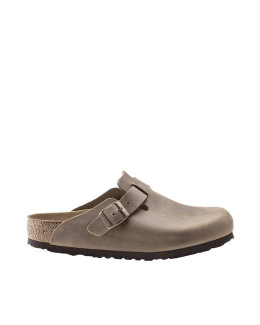 Birkenstock Brown Sabot Boston Oiled Leather Tabacco