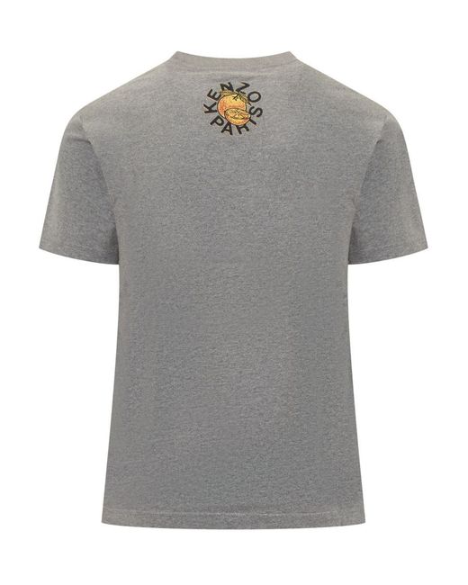 KENZO Gray T-Shirt With Print for men