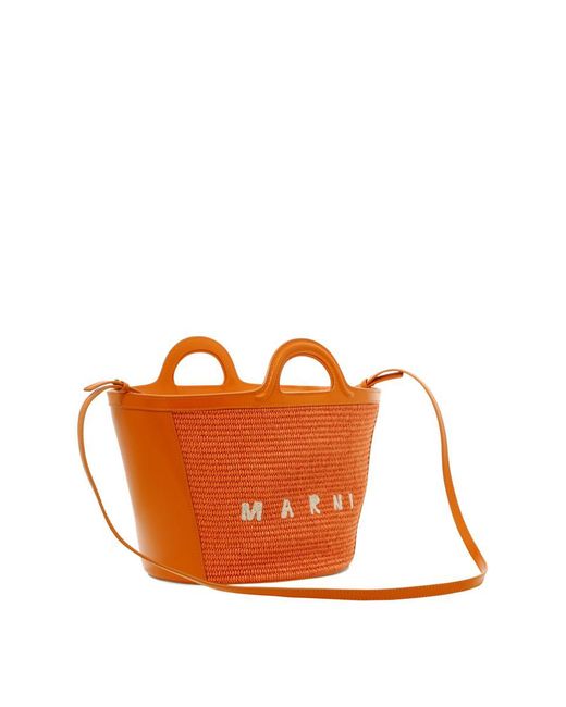Marni Orange Tropicalia Small Tote Bag