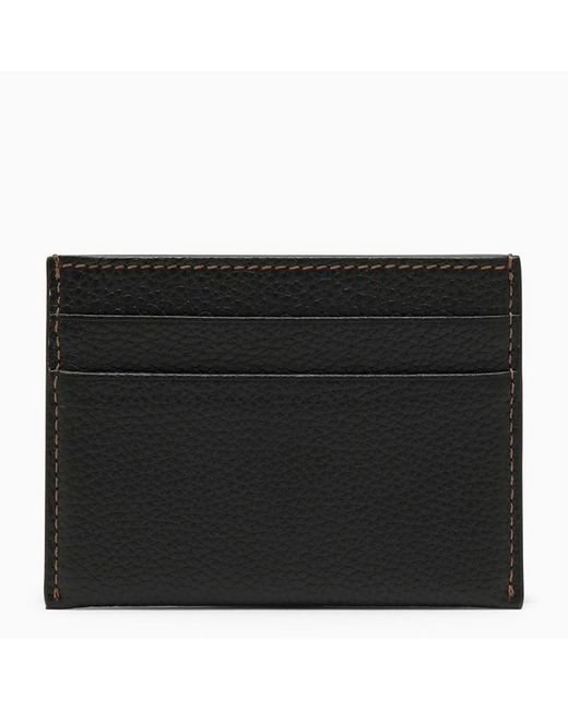 Burberry Black Leather Card Holder With Logo