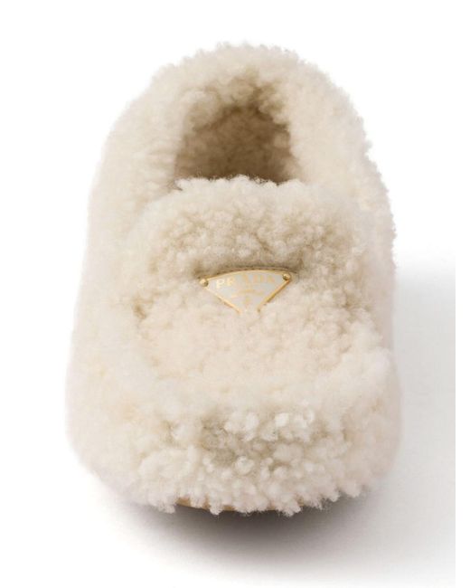 Prada Natural Shearling Driving Shoes