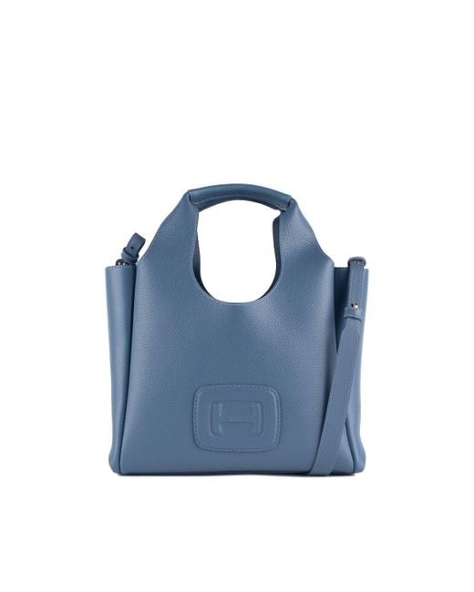 Hogan Blue H-Bag Small Leather Tote Bag