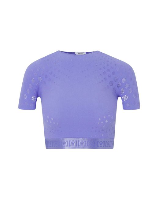 Wolford Purple Dots Illusion Net Crop Top