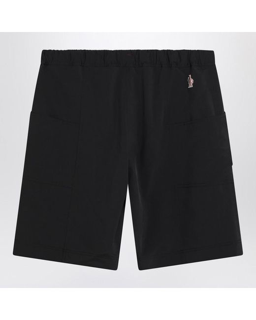 Moncler Black Bermuda Shorts With Logo for men