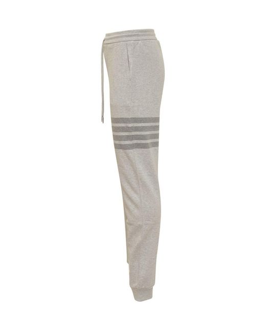 Thom Browne Gray 4-bar Striped Trousers for men