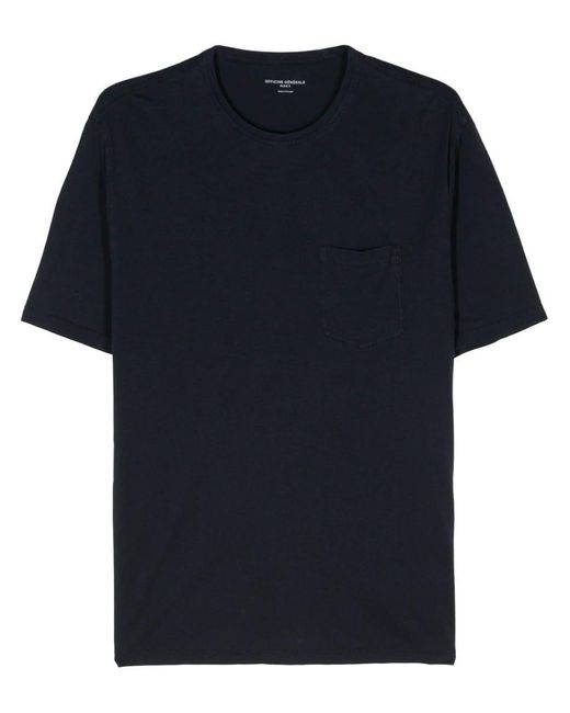 Officine Generale Blue Chest-pocket T-shirt for men