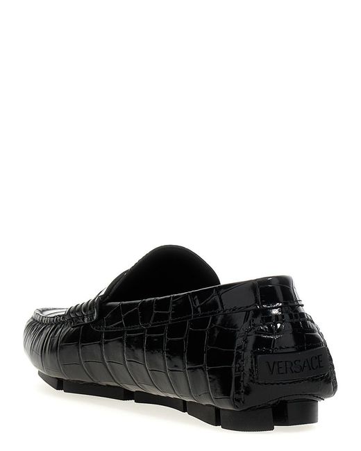 Versace Black 'Driver Medusa Biggie' Loafers for men