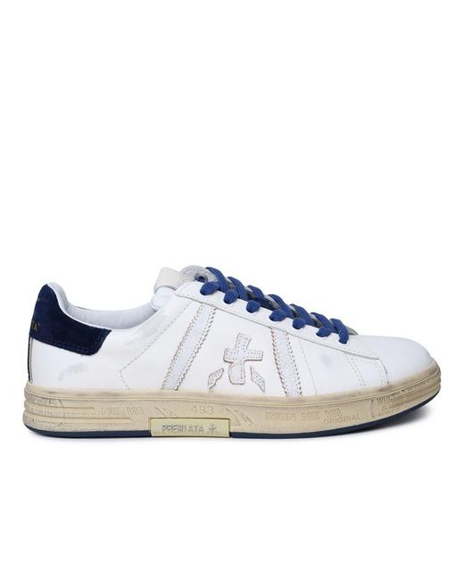 Premiata Blue 'Russell' Leather Sneakers for men