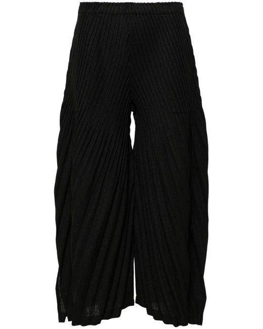 Issey Miyake Black Linen Like Pleats Pants Clothing