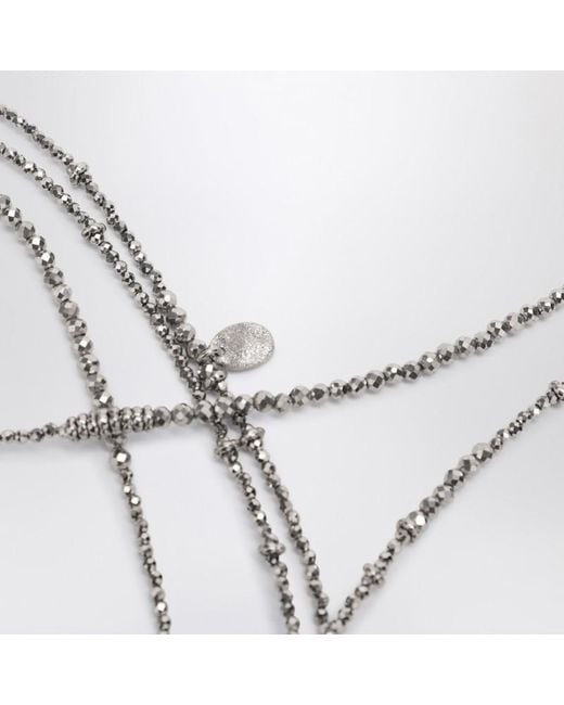 Brunello Cucinelli Metallic Hematite And Sterling Bracelet