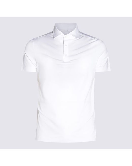 Malo White Cotton Polo Shirt for men