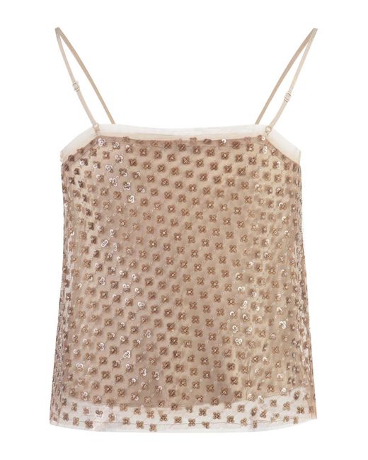 Vince Natural Sequined Top