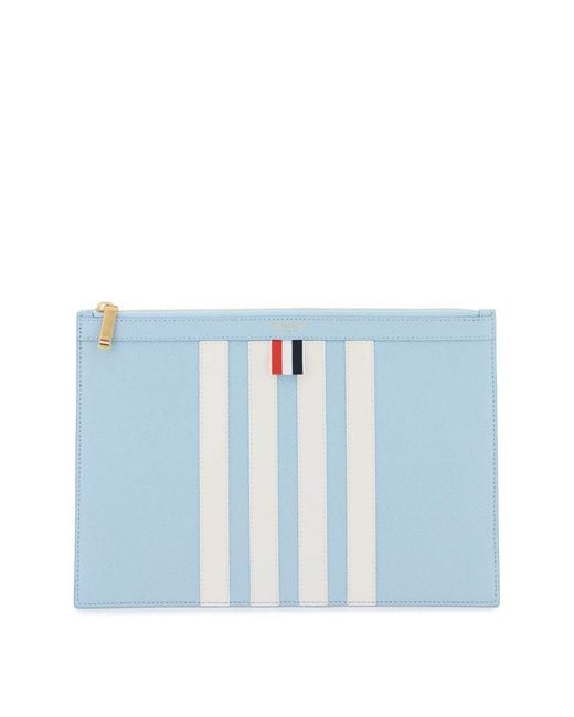 Thom Browne Blue 4 Bar Pouch for men