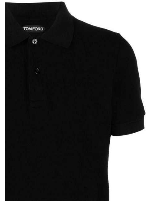 Tom Ford Black Short Sleeve Polo Shirt for men