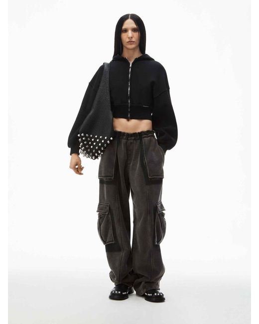Alexander Wang Black Hooded Sweatshirt With Zipper