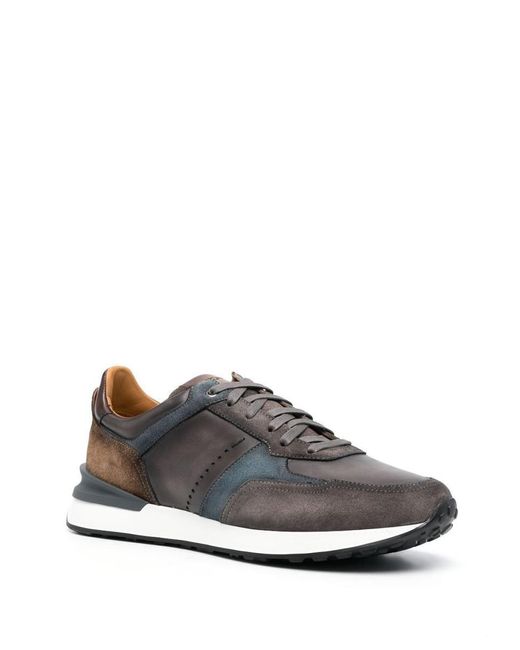 Magnanni Shoes Gray Rojo Crosta Boltan Lace-up Sneakers for men